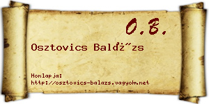 Osztovics Balázs névjegykártya